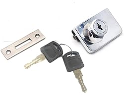 2Pcs Glass Cabinet Lock with 2 Keys Glass Single