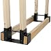 Sunnydaze Outdoor and Indoor Firewood Log Rack Bracket Kit - Black Powder-Coated Steel Fireplace Fire Pit Wood Storage Holder Accessory - Adjustable to Any Length primary