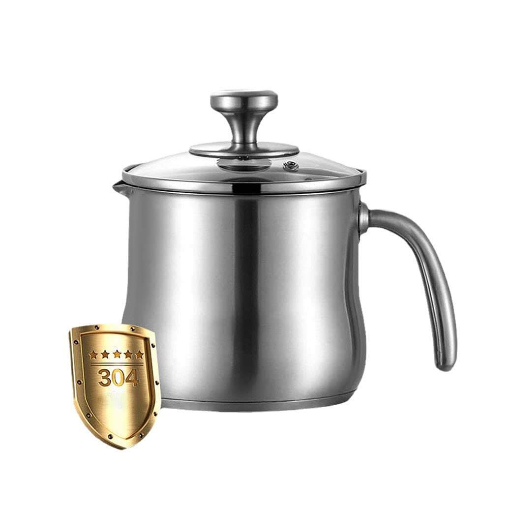 Photo 1 of KLLKR 1.8 Quart Stainless Steel Milk Pot with Pour Spout, Saucepan with Lid, No Coating, Reinforced Stainless-Steel Handle for Boiling Milk, Sauce, Gravies