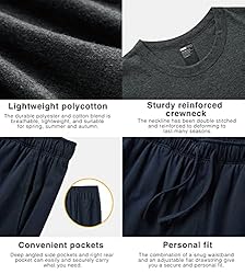 LAPASA Men's Soft Knit Pajama Sets Comfy Sleepwear