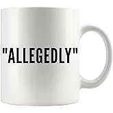 Panvola Allegedly Lawyer Mug Funny Graduation Gift For Law Student Teacher Attorney Ceramic Coffee Cup Novelty Drinkware 11 oz (White)