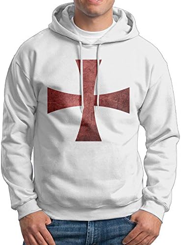 Templar Knight Men's White Adult Pullover Hooded Sweatshirt