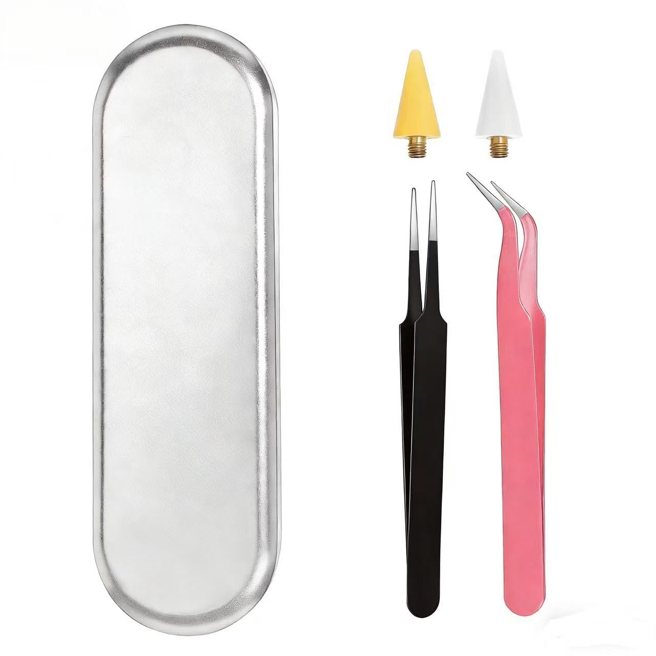 Photo 1 of ??cs Rhinestone Picker Tool With 2 Wax Tip, Nail Art Rhinestones Gems Tool,Nail Art Accessories Straight And Curved Tip Tweezers For Nail Art 02 (Black)