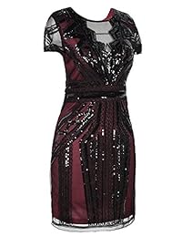 PrettyGuide Vestido de lentejuelas para mujer, estilo Gatsby