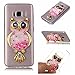 S8 Plus Case,DAMONDY 3D Owl Bling Cute Diamond Glitter Liquid Floating Quicksand Water Flowing Ultra Clear Soft TPU Case for Samsung Galaxy S8+ Plus ONLY-Pink