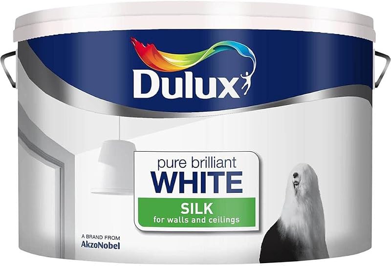 Dulux 500007 10 Litre Silk Paint Pure Brilliant White Interior Walls