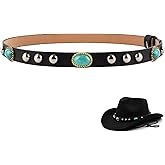 nemokamai Cowboy Hat Bands for Men Women, Leather Hatbands Belt for Cowboy/Western/Fedora/Cowgirl Hats Multicolor
