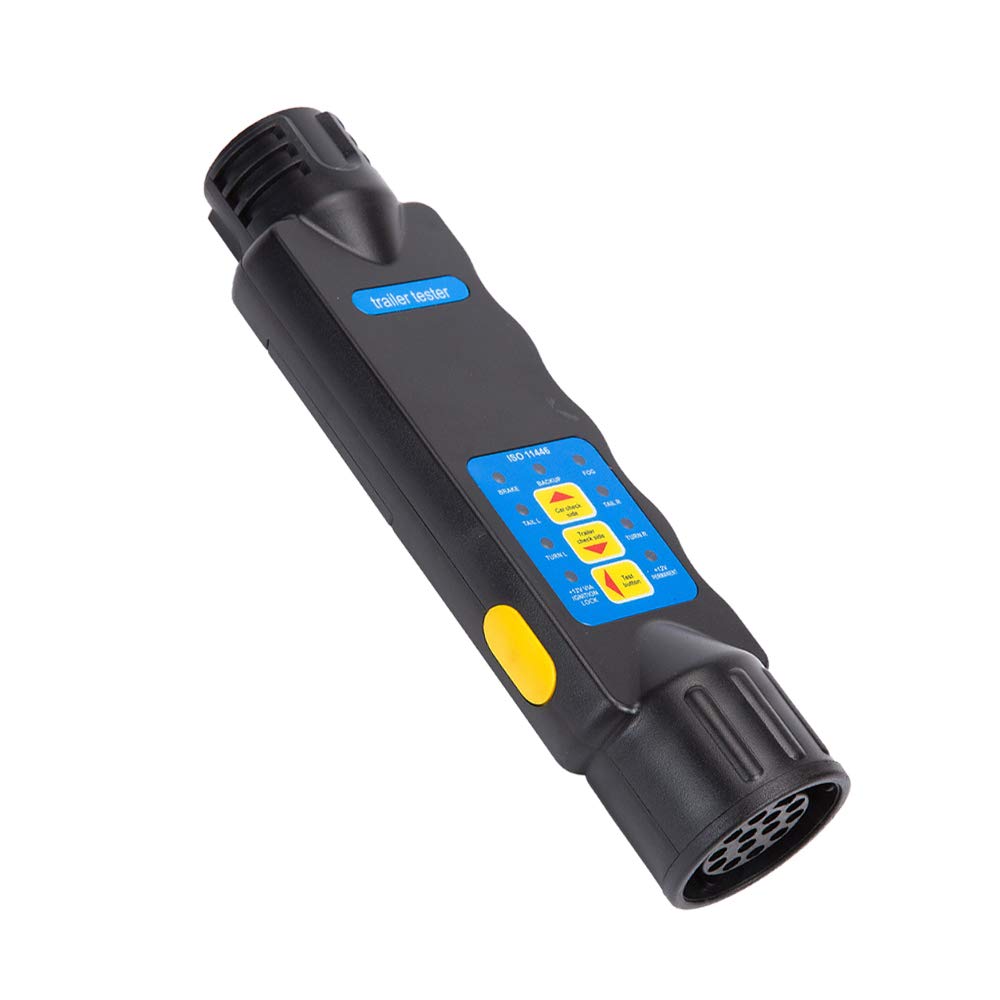 ETUKER 13 Pin Trailer Light Plug & Socket Wiring Circuit Tester, 12V Connector Cable Wiring Circuit Diagnostic Testing Tools, for Caravan/RV/Trailer Diagnostic
