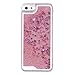 Yoption Transparent Plastic 3D Glitter Quicksand and Star Liquid Case for Apple iPhone 5 5S SE