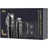 JRL ONYX 2024 Combo Collection &ndash; Professional Cordless Barber Hair Clipper &amp; Trimmer Combo with Smart-Clip&trade; Adaptive Motor Technology to Prevent Snagging &amp; Stalling, Precision Fade Blade, Black