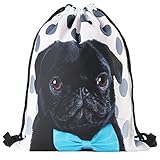 Drawstring Bags Casual Daypacks School Bags Backpack15*11 Inches (Dog-bt)