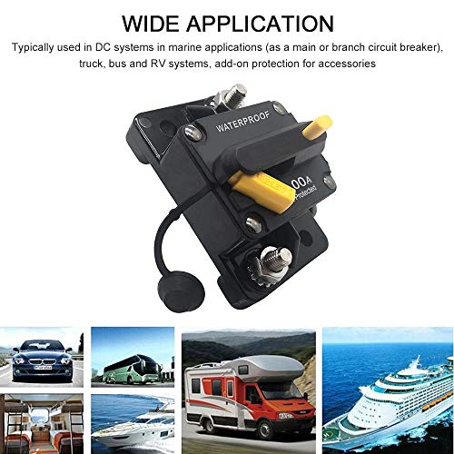 ANJOSHI 300Amp Waterproof Circuit Breaker 20A-300A with Manual Reset Inline Fuse Inverter for Car Rv Marine Automotive Stereo Audio Electronic System 12V-36VDC - Thumbnail 5