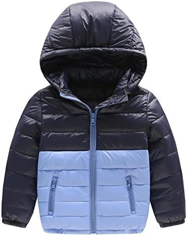 Happy Cherry Boys Down Winter Coat Thin Warm Removable Hood Zipper Puffer Jacket 3-9T
