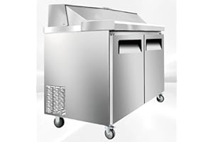 COOLER DEPOT Commercial Refrigerated Sandwich Prep Table 2-door 36" Salad Pizza Merchandise Worktop NSF Cold Food Prep Table XSP-36