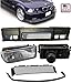 EAXIRACING compatible with 1992-1998 BMW E36 3-Series M3 Style Front Bumper Cover + Lip + Clear Fog Lights