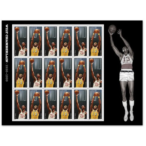Wilt Chamberlain Sheet of 18 Forever Stamps By USPS
