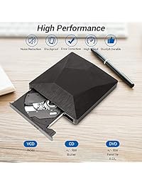 External CD DVD Drive, USB 3.0 Type-C Dual Port Superdrive Portable DVD CD RW Drive Burner Writer Optical DVD Drive Plug and Play High Speed Data Transfer for Macbook MacOS Windows 10 8 7 Linux Laptop