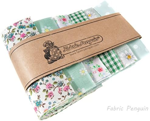 Patchwork Fabric Squares x 50 Mint Floral Bundle 10 x 10cm Quilting Remnants Roses