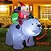GOOCHI 6 Foot Christmas Inflatables Outdoor Yard Decoration Santa on Bear Inflatable Bear with Santa and Gifts Lighted for Home