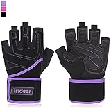 Trideer Padded Anti-Slip Weight Lifting Gloves with 18