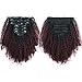 Sassina Seamless Two Tone Ombre Afro Kinky Curly Human Hair Extensions Double Wefts Clip on Remi Hair Natural Black Fading into Cherry Wine 120 Grams per Set With 7 Pieces 17 Clips ACTN99J 14 Inch