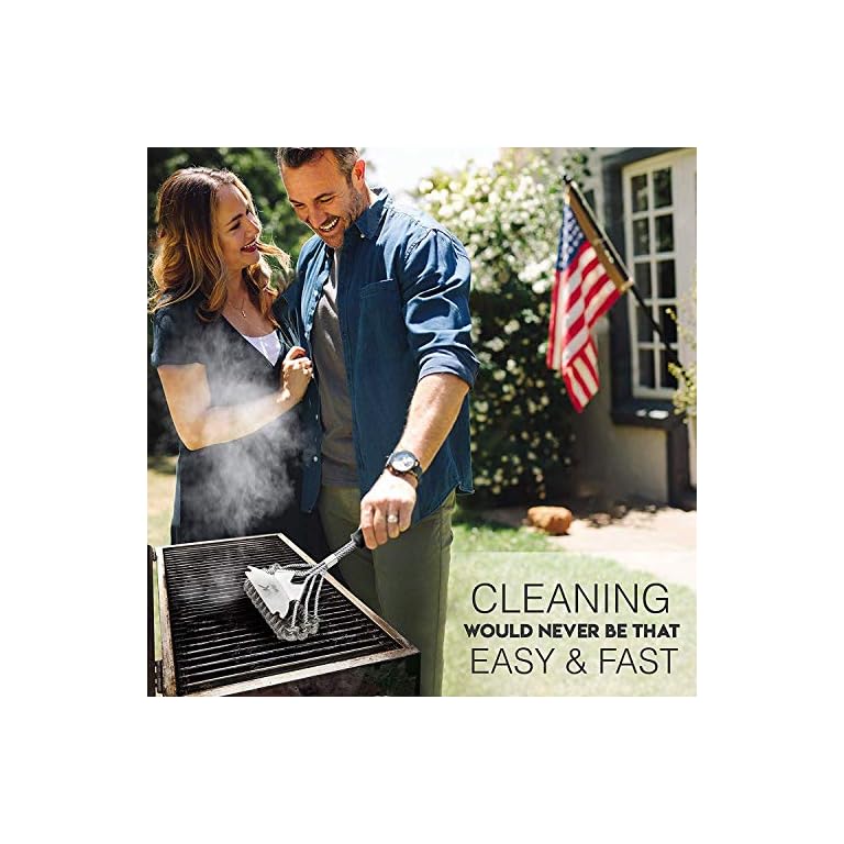 BK Home Kitchen-BBQ Grill Brush-18 Inch-Safe and Effective BBQ Cleaner ...