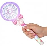 ArtCreativity Light Up Spinning Lollipop Fairy Wand, 12 Inch LED Princess Light Wand for Kids with Batteries Included, Great Gift Idea for Boys and Girls, Fun Pretend Play Prop, Carnival Prize
