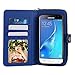 TabPow Galaxy J7 Case,Weave Zipper Cash Slot, Card Slots, Button, Leather Wallet Case Cover With Detachable Case For Samsung Galaxy J7 J700 (2015)- Weave Blue