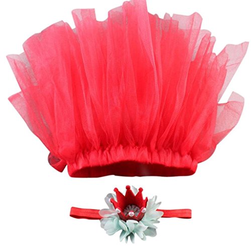 AMA(TM) 1 Set Newborn Baby Girls Boys Headband Tutu Skirts Costume Photo Prop Outfit