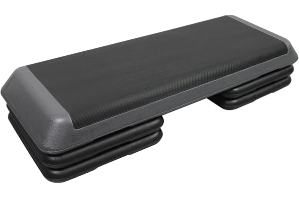PRISP Professional Aerobic Stepper - 110 cm, 3 Levels | Adjustable Height (10/15/20 cm - 4" / 6" / 8"), Large Exercise Step P