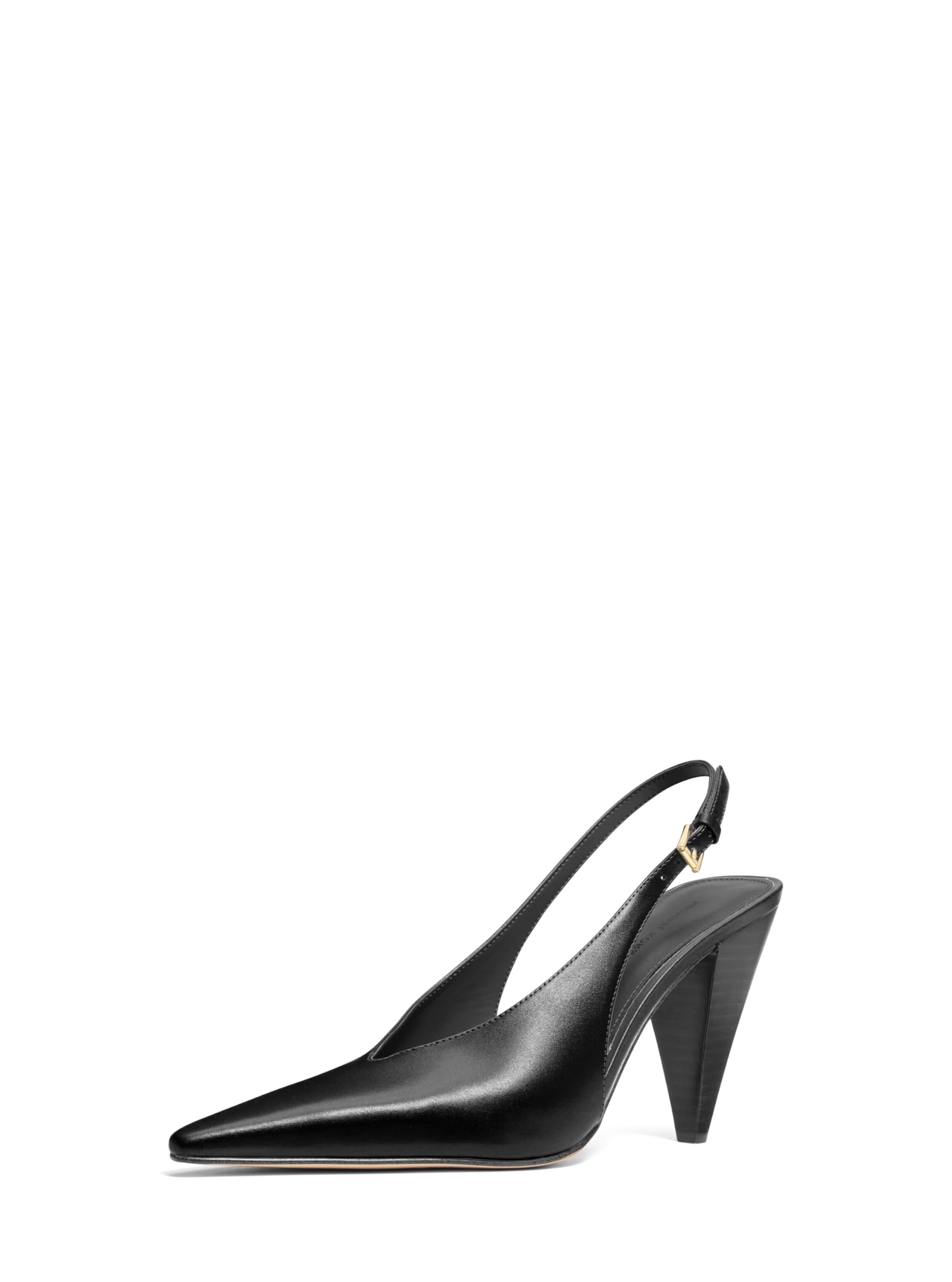 Michael Kors Women’s Electra Sling Pump, Black/Vachetta Leather, 7
