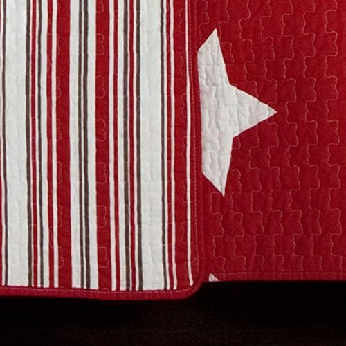 Cotton quilt set with red star pattern, priced at $199.99 with a discount to $45.83.