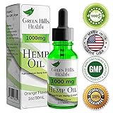 Hemp Oil 1000MG Premium Hemp Oil for Pain Anxiety, Stress and Inflammation. Improves Mood Sleep Skin & Hair Organic Vegan Non-GMO Orange Flavor 1 Fl Oz Low Intro Price