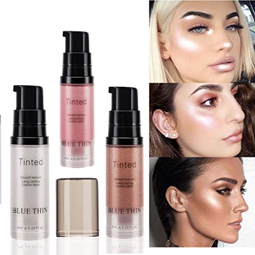 Pstars Face Glow Liquid Highlighter Ultra Smooth Shimmer Glow Liquid Foundation Makeup Shimmer Cream Facial Bronzer Contour, Remove Dark, Pale and Lifeless Skin - Thumbnail 2
