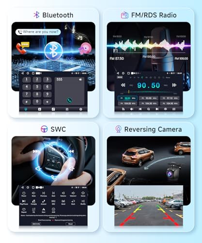 VECHTEL 2G+64G Android 15 Car Radio for Mercedes-Benz Smart Fortwo W451 C451 A451 2011-2015, 9 Inch HD 2.5D Screen Tactile co Carplay Android Car Wireless GPS Wi-Fi USB Bluetooth FM RDS Rear View Camera