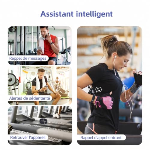 Moikmlih Fitness Tracker​, IP68 Bracelet Santé Connectée, Homme Femme | 160+ Sportifs, Rapport Santé l'IA, Surveillance 24h-Tension Artérielle/Fréquence Cardiaque/SpO2/Stress/Sommeil, APP Gratuite