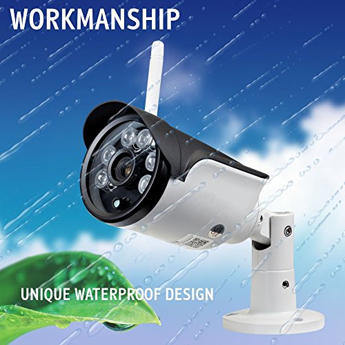 UOKOO Bullet Camera, Megapixel 720P HD Home Surveillance Indoor/Outdoor IP Camera, Weatherproof With HD Night Vision baby monitor with Built-in 8G SD Card H02