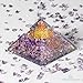 Healing Chakra Pyramid for Positive Energy & stress relief | Amethyst ORGONE Energy Generator device with FLOWER OF LIFE for Prosperity, abundance- Tesla Copper Coil and Quartz Point for meditation.
