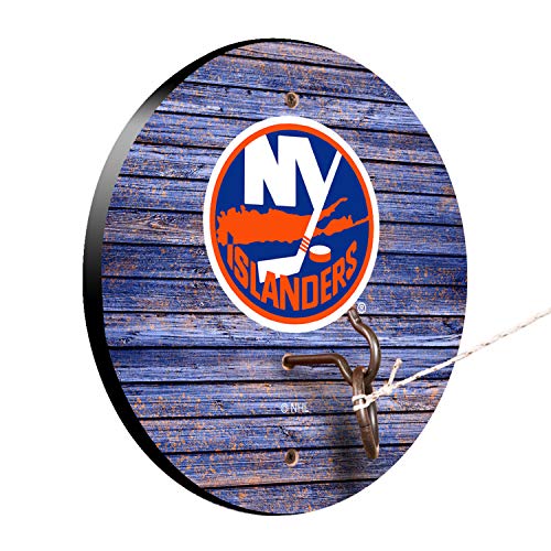 Victory Tailgate NHL Hockey Hook and Ring Toss Game - Weathered Design - New York Islanders