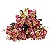 Houda Artificial Silk Fake Flowers Rose Floral Decor Bouquet,Pack of 2 (Rose Coffee)