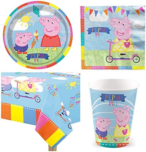 Peppa Pig Party Supplies - Value Table & Decorations Pack for 8