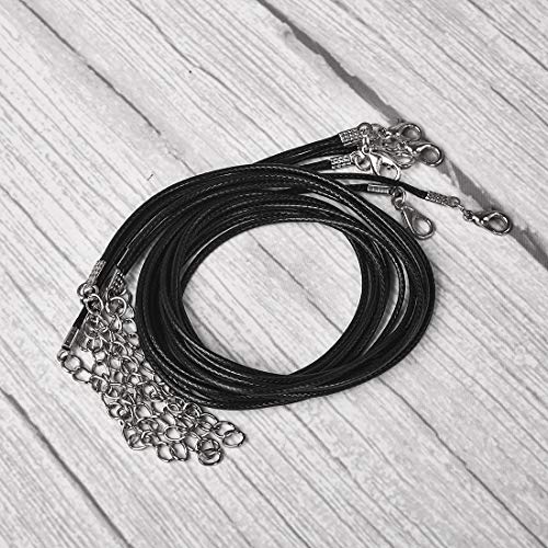 LANBEIDE 90 Pieces- 45 PCS Round Bezel Pendant Trays Sets, with 45 PCS Black Waxed Necklace Cord for Photo Pendant Crafting Jewelry - Thumbnail 4