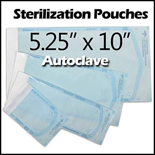 2 Boxes [400 Pcs] 5.25" X 10" Self Seal Autoclave Sterilization Pouch - Professional Quality Sterilization Pouch Dental, Tattoo and Medical Lab Supplies (Size 5 1/4" X 10")