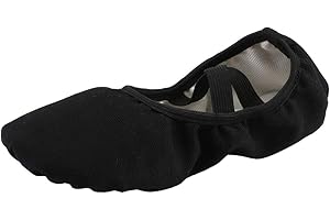 missfiona Women Canvas Ballet Slippers Dance Shoes Adult Practice Yoga Flat Belly Shoes