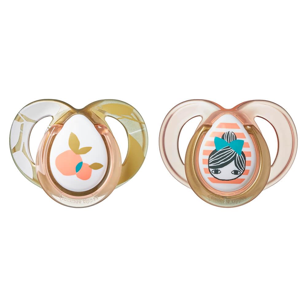 Tommee Tippee 2 Fashion Pacifiers 6-18 Months Girl - 2 Count