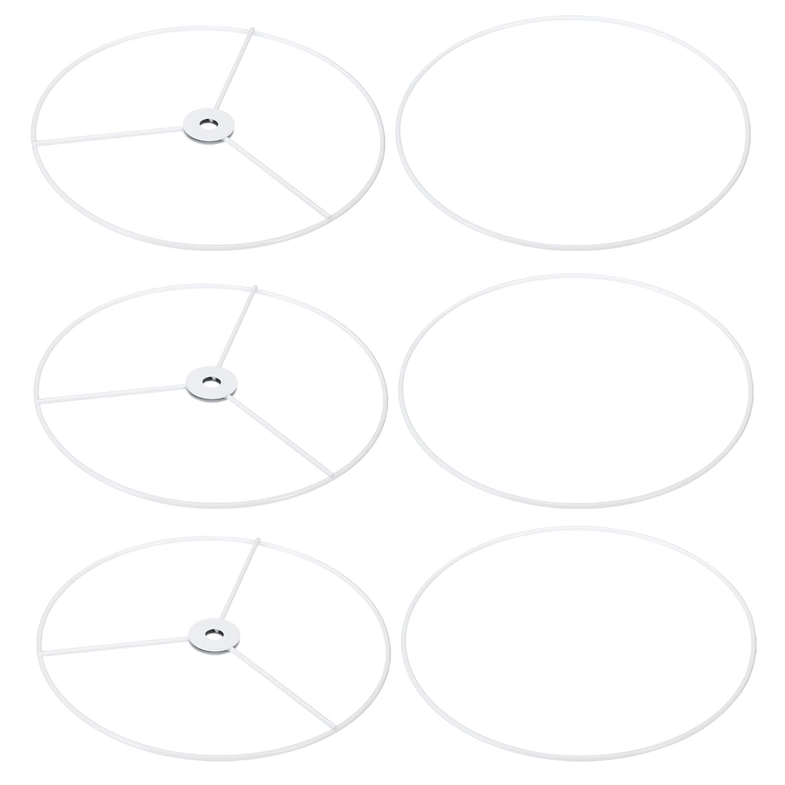 PATIKIL 8 Inch E26 E27 Lamp Shade Ring Frame, 3 Pack Lampshade Holder Wire Frame DIY Drum Ring for Table Floor Lamp White — image 1