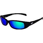 MotoFrames MF Bad Attitude Motorcycle Sunglasses Black Frames G-Tech Reflective Green Lenses