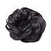 Scrunchy Updo Wavy Straight Hair Bun Clip Messy Donut Chignons Synthetic Hairpiece Hair Extension (brownish black-thicker)