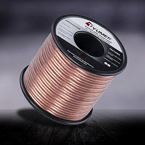 TYUMEN 40 FT Speaker Wire - 2 Conductors 18 Gauge Stranded 99.95% Oxygen Free Copper Wires - for Home Theater Speakers Radio Speakers Car Audio or Any Other Audio Interfaces-Transparent - Thumbnail 4