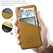 Leather Phone Case iPhone 6 6s Slim Wallet with Card Slots for Credit Card Id and Cash- Free Tempered Glass and Phone Stand with Gift Box Packing (Cognac Brown)